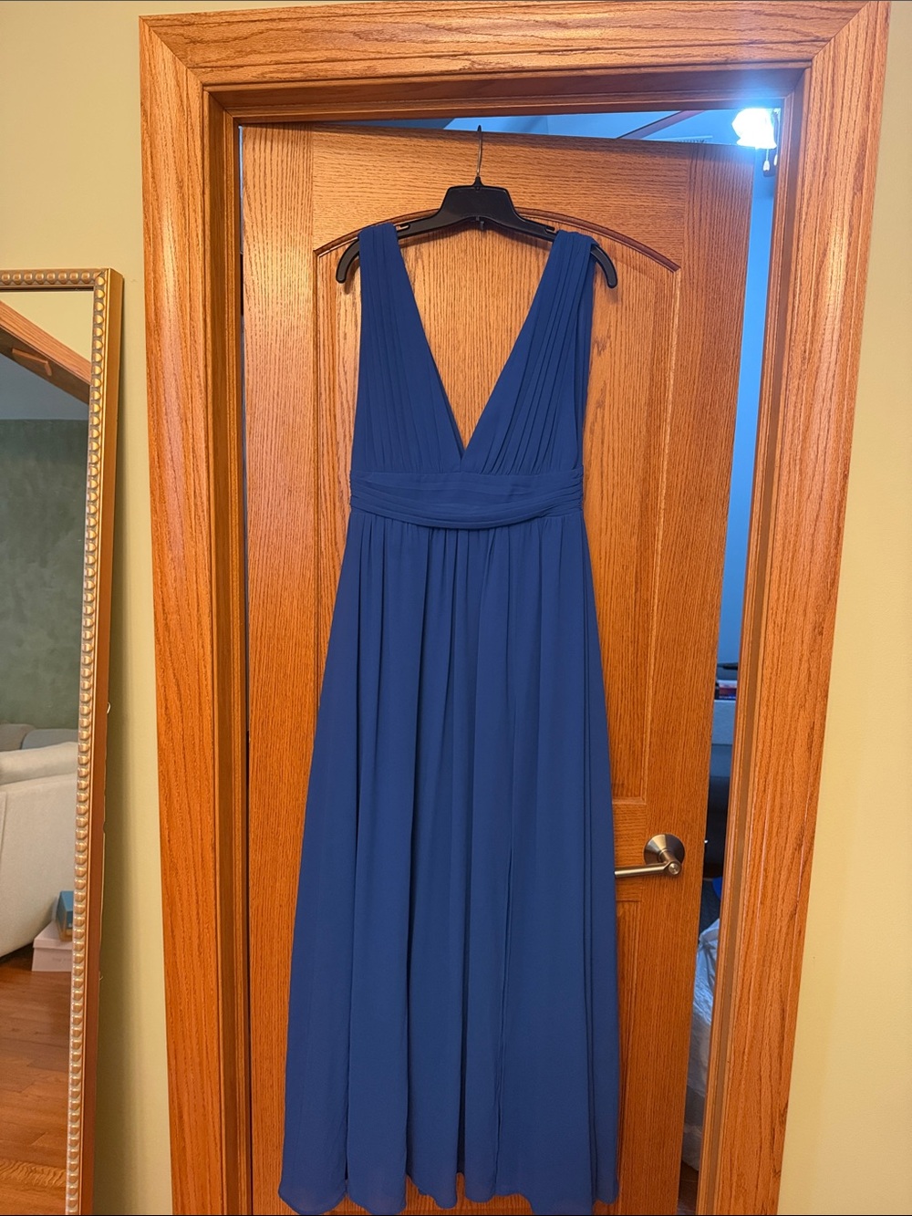 Lulu's Cobalt Blue V-Neck Sleeveless Maxi Dress